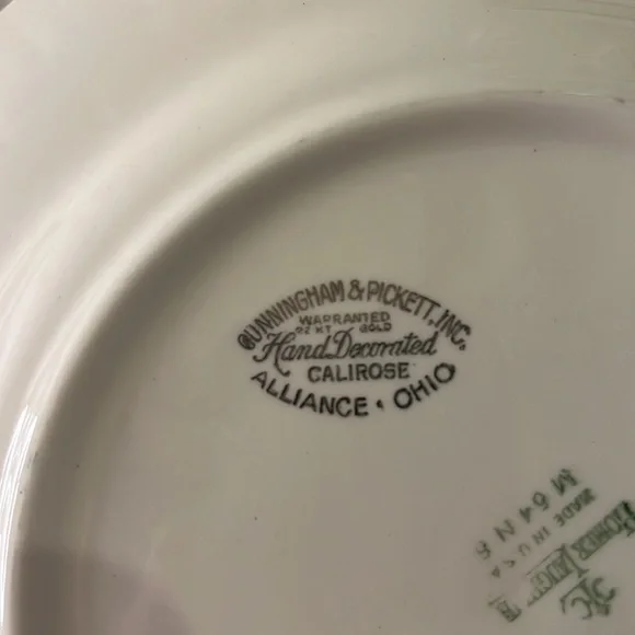 Vintage Homer Laughlin Cunningham Pickett Calirose set of 6 Dinner plates MCM - Picture 7 of 7